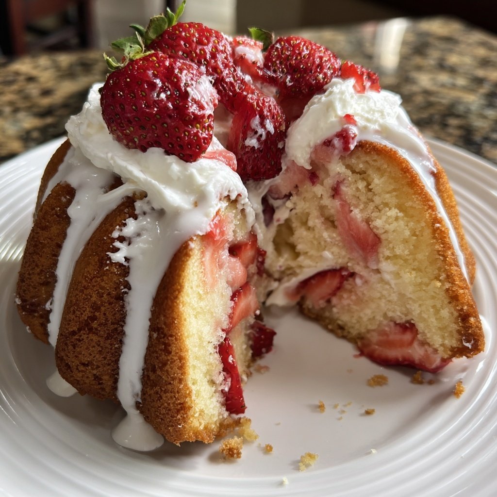 Strawberry Shortcake Bundt Cake