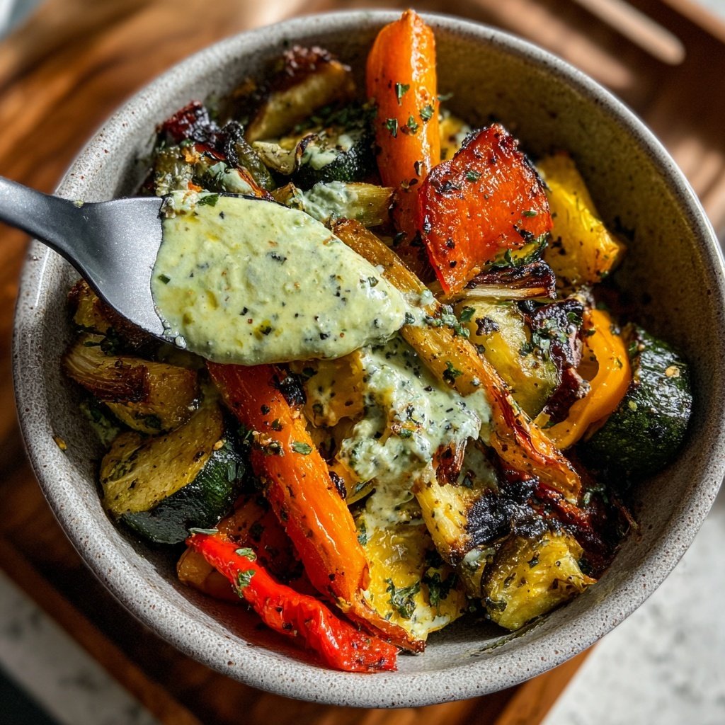 Roasted Vegetable Bowls with Green Tahini