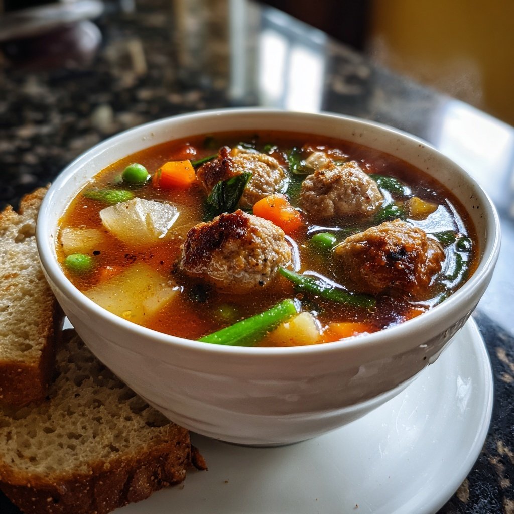 Meatball Soup with Seasonal Vegetables