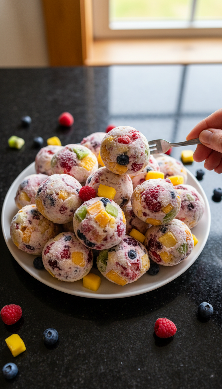 Frozen Yogurt Fruit Bombs