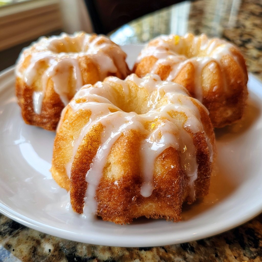 Mini Vanilla Bundt Cakes with Vanilla Glaze