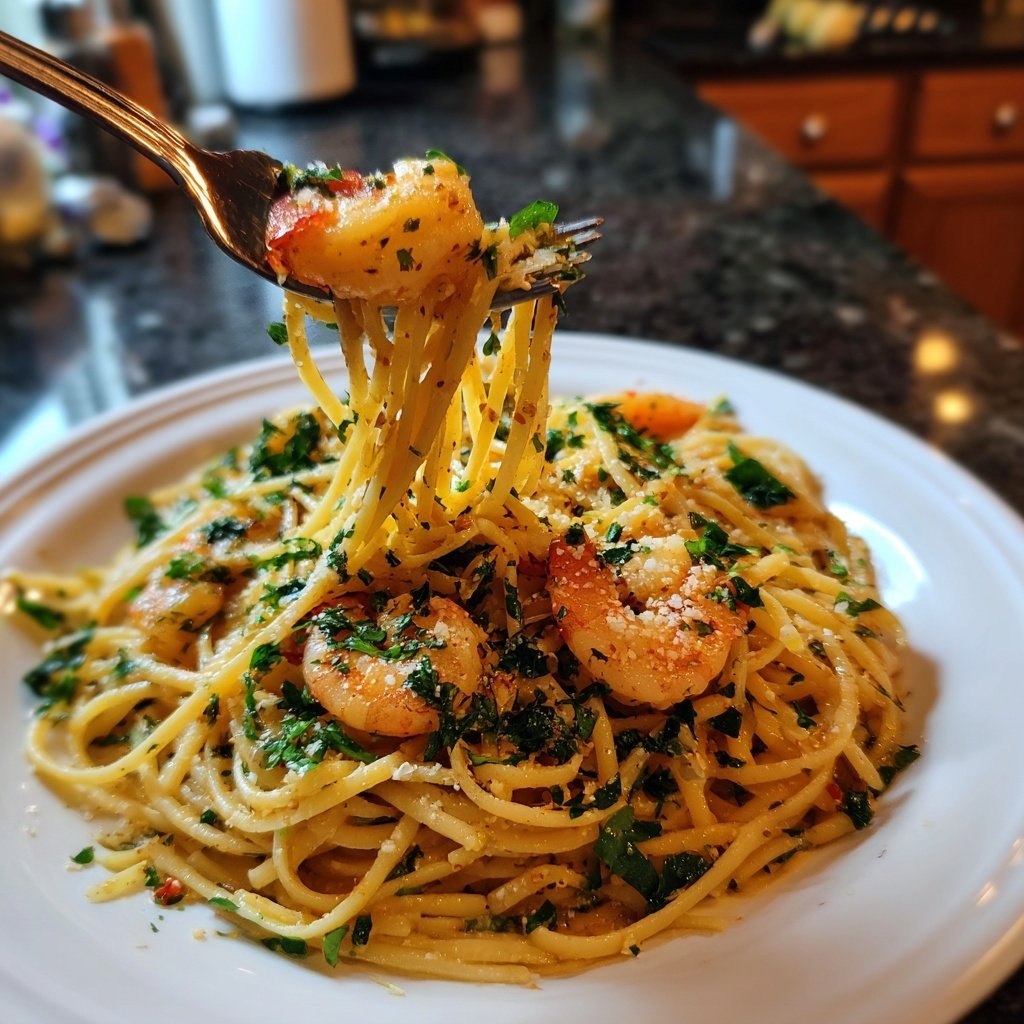Chili Garlic Pasta with Shrimp