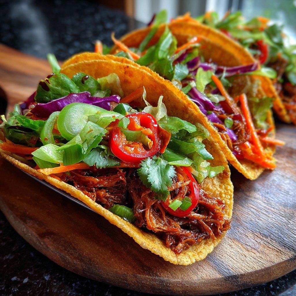 Korean Gochujang Tacos with Crispy Pork
