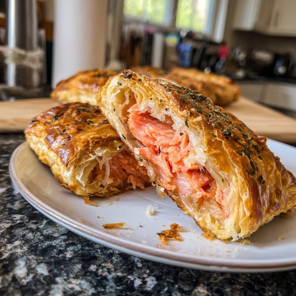 Smoked Salmon Shallot Puff Pastry