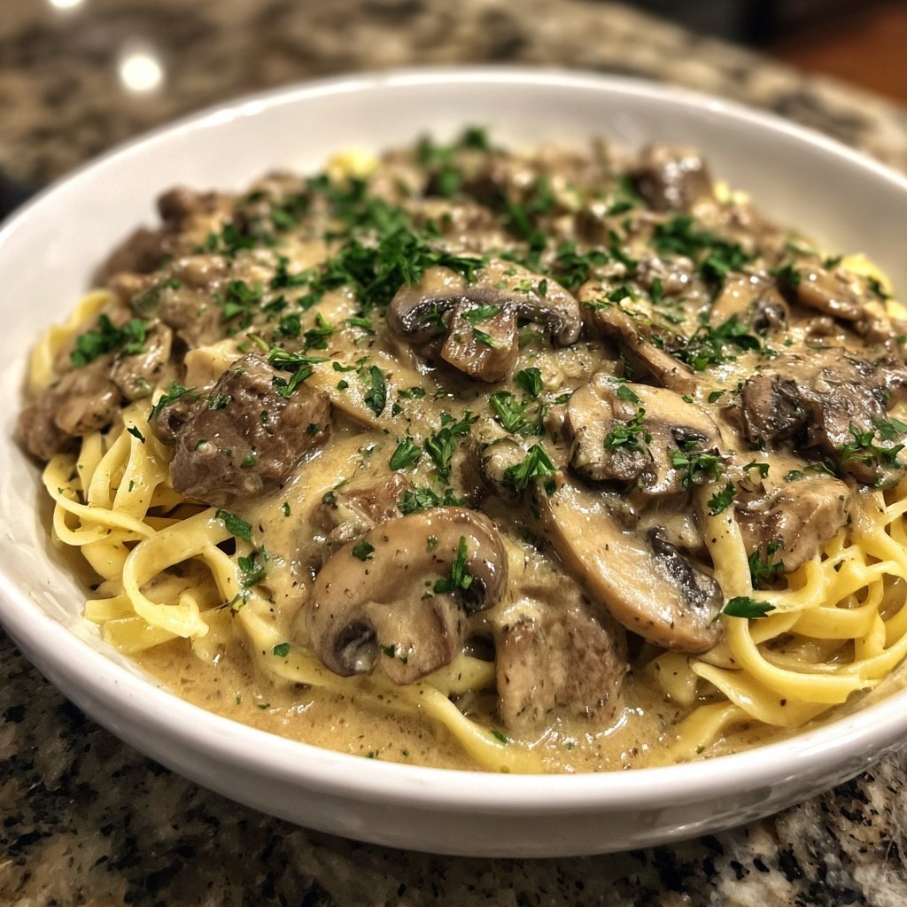 Beef Stroganoff Tender Noodles Sauce