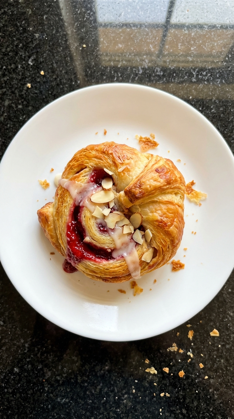 Raspberry Almond Croissant Roll