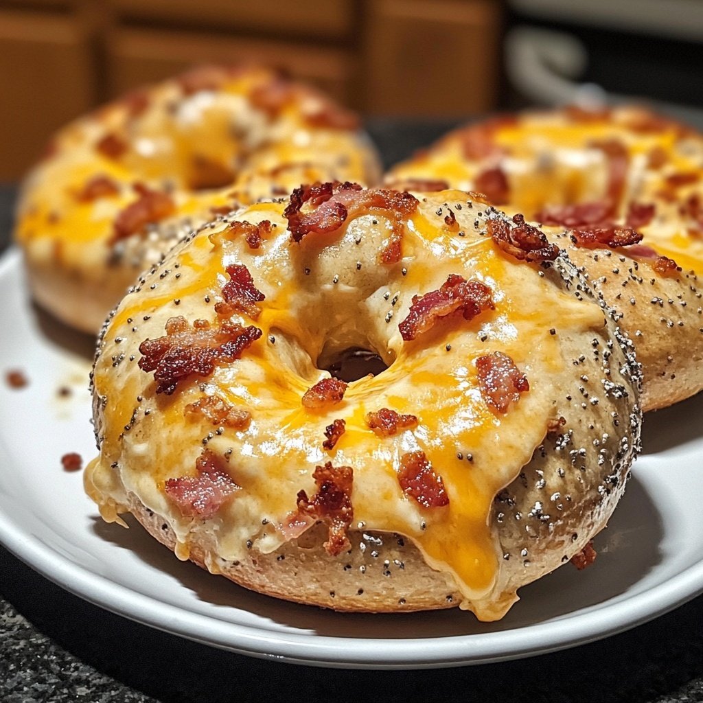 Creamy Bacon Cheddar Bagels