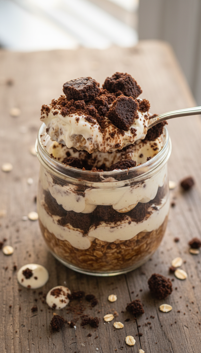 Brownie Crumble Oat Parfait