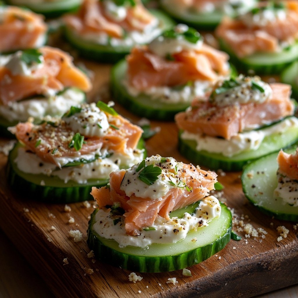 Smoked Salmon Cucumber Canapés