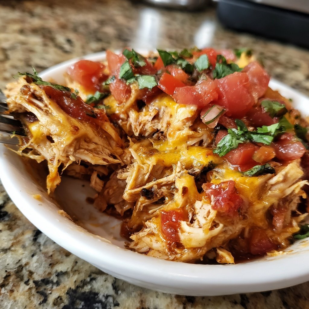 Salsa Chicken Shredded Tender Flavorful