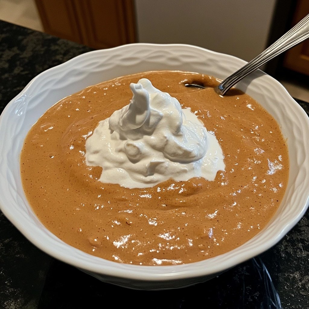 Chestnut Cream Soup with Whipped Cream Topping