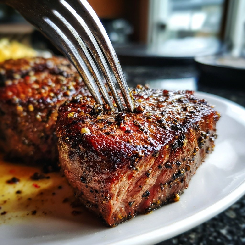 Tender Beef Tenderloin with Peppercorns