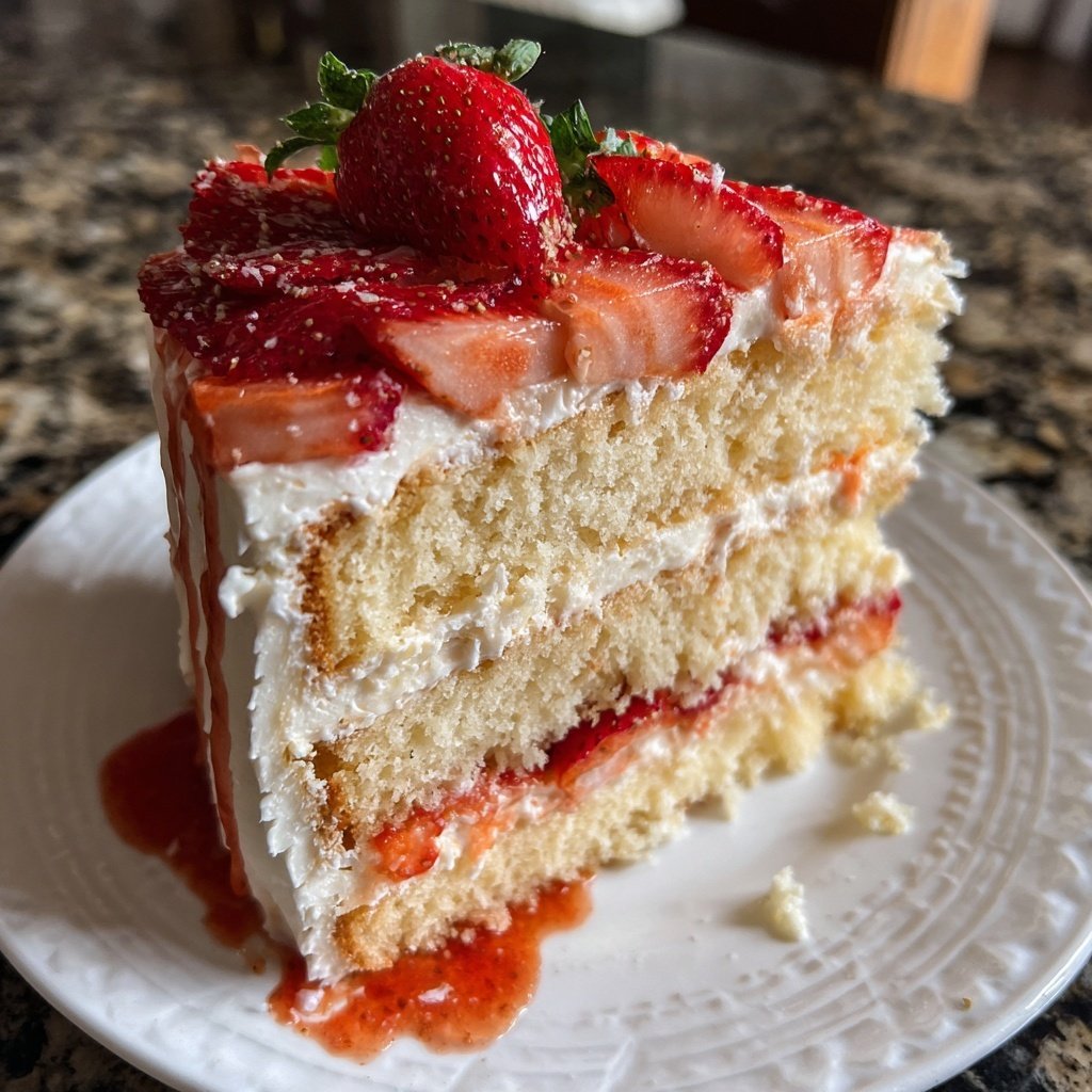 Soft & Fluffy Strawberry White Cake Recipe