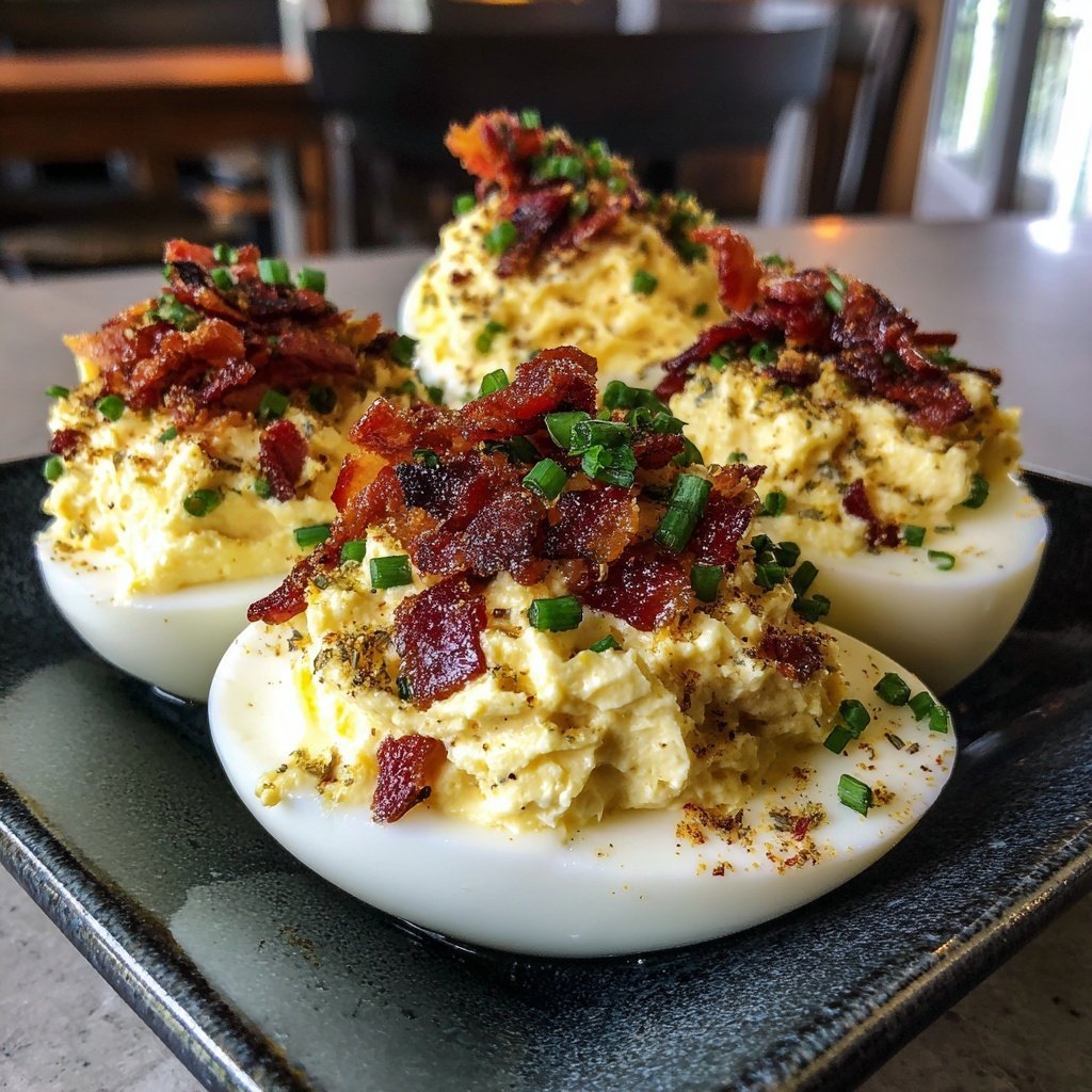 Sour Cream Onion Deviled Eggs