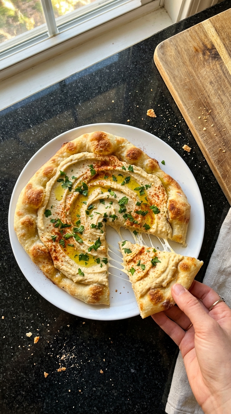 Mediterranean Flatbread with Hummus
