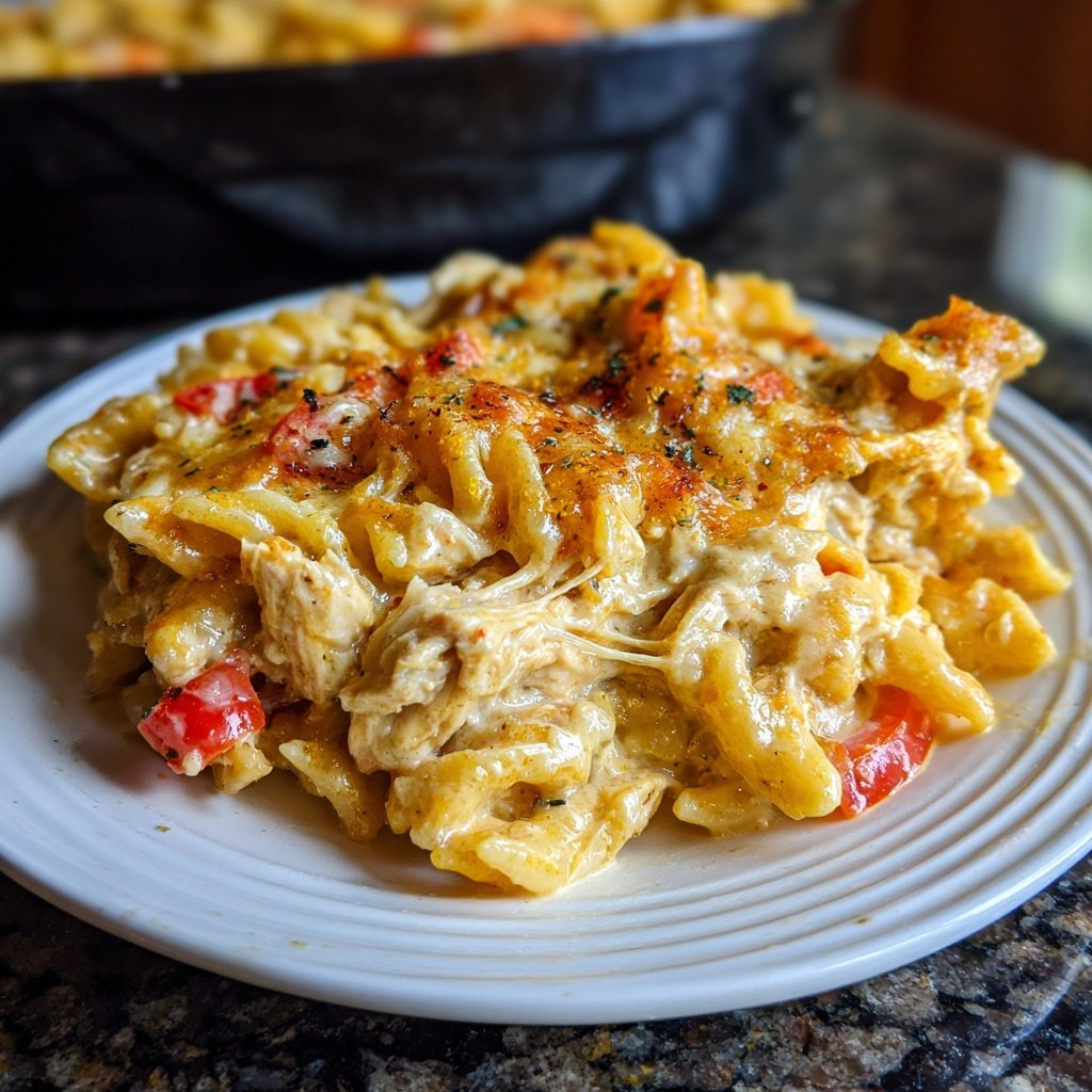 Cajun Cream Cheese Chicken Pasta Bake