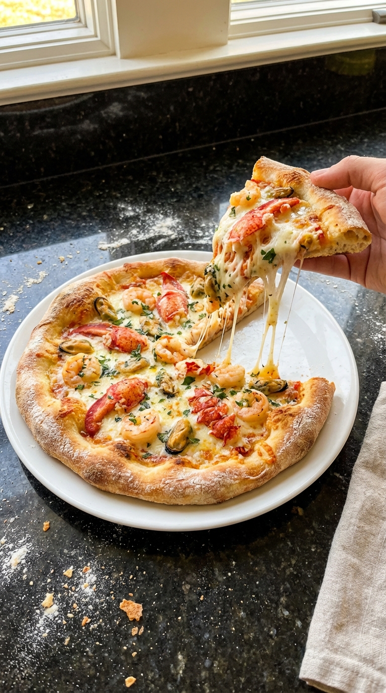 Seafood Pizza with Lobster