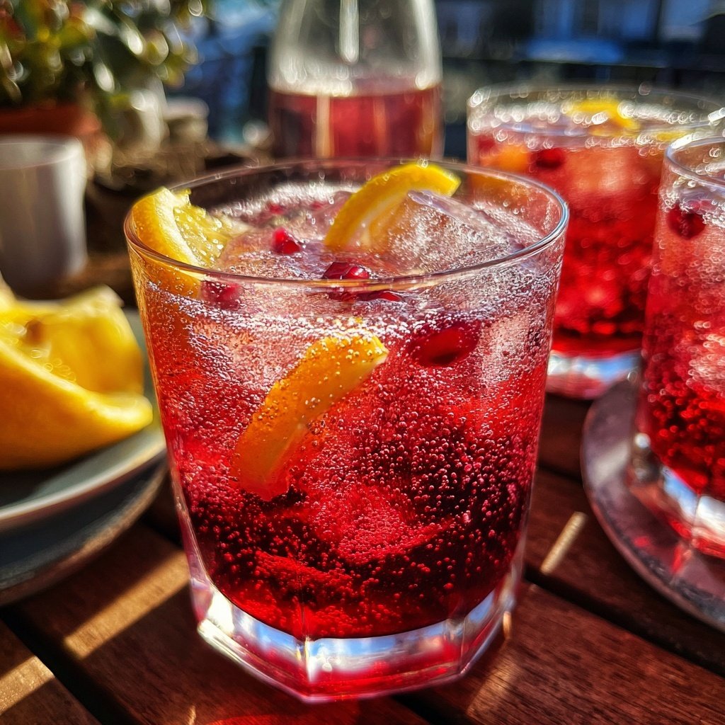 Pomegranate Ginger Snow Spritz