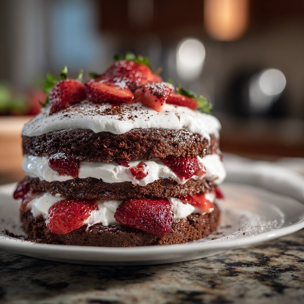 Decadent Chocolate Strawberry Shortcake