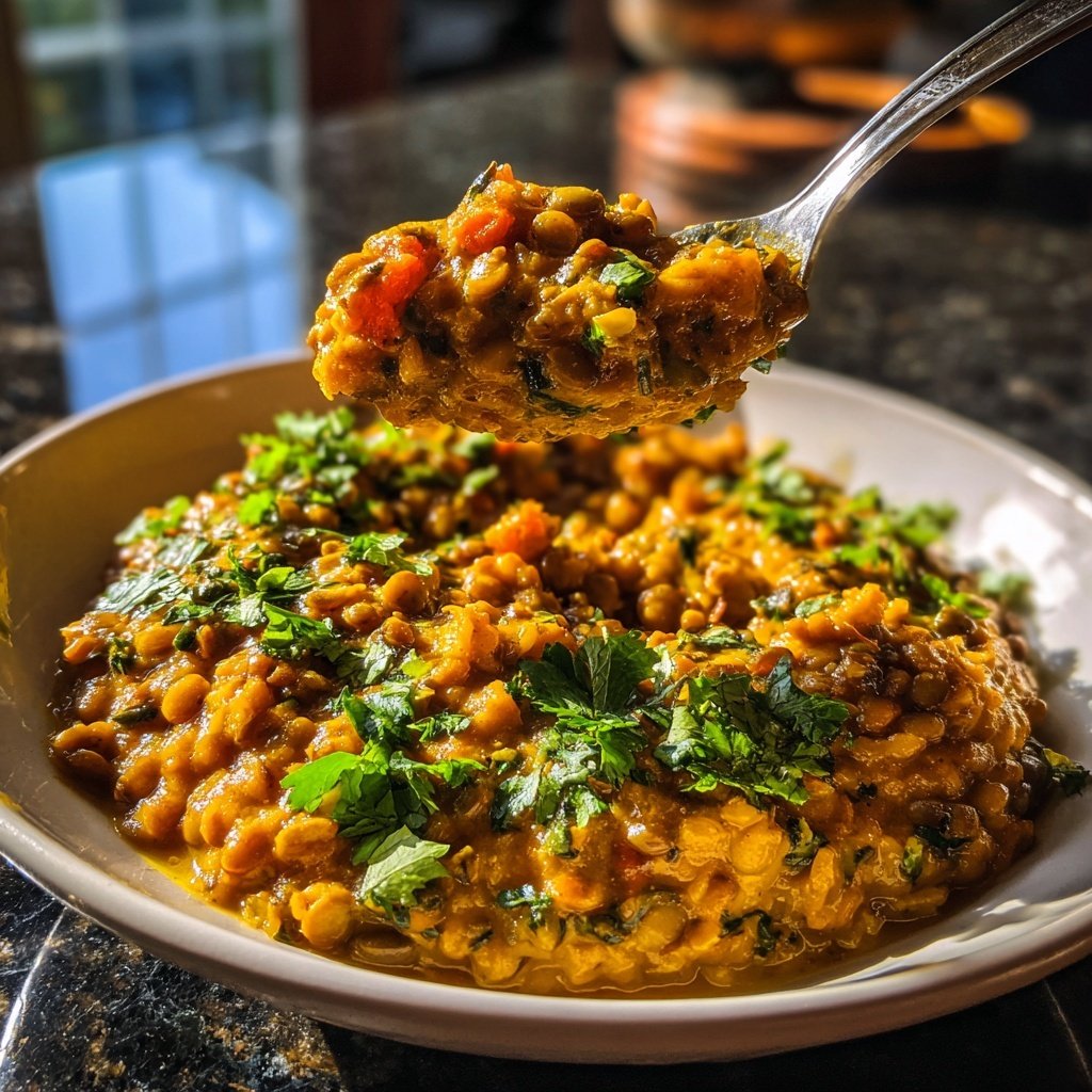 Speedy Lentil Coconut Curry Rice